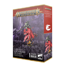 Load image into Gallery viewer, Warhammer AoS: Gloomspite Gitz - Loonboss on Giant Cave Squig