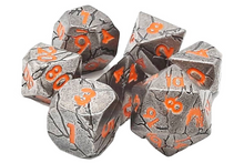 Load image into Gallery viewer, Old School Dice & Accessories: Orc Forged 7-die RPG set