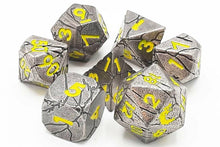 Load image into Gallery viewer, Old School 7 Piece DnD RPG Metal Dice Set: Orc Forged