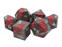 Load image into Gallery viewer, Old School 7 Piece DnD RPG Metal Dice Set: Nine Lives
