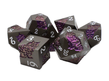 Load image into Gallery viewer, Old School 7 Piece DnD RPG Metal Dice Set: Nine Lives
