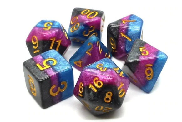 Old School Dice & Accessories: Gradients - 7-Die RPG Set
