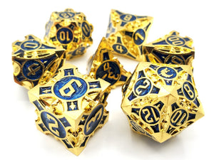 Old School 7 Piece DnD RPG Metal Dice Set: Gnome Forged