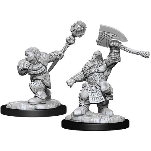 Magic Unpainted Minis: Dwarf Fighter & Cleric
