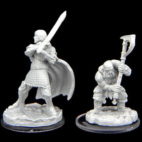 Critical Role Unpainted Miniatures: W2 Westruun Militia Swordsman & Kraghammer Axeman